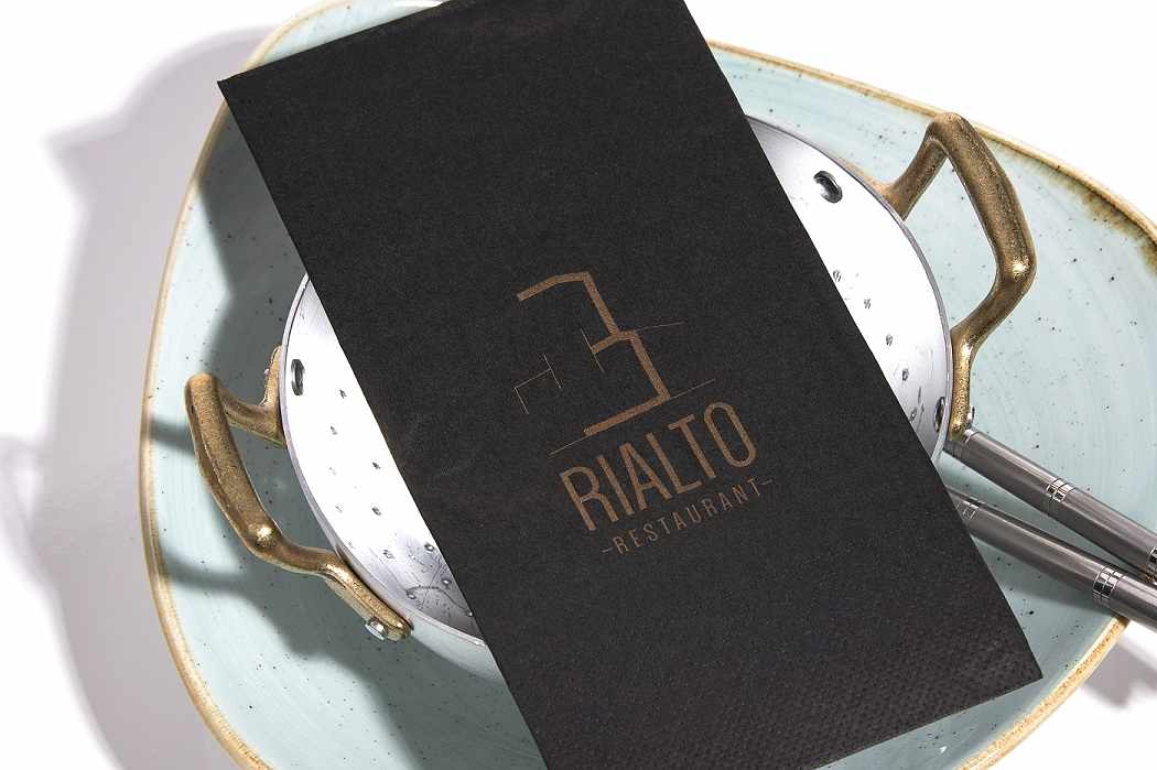 Serviette bedrucken schwarz