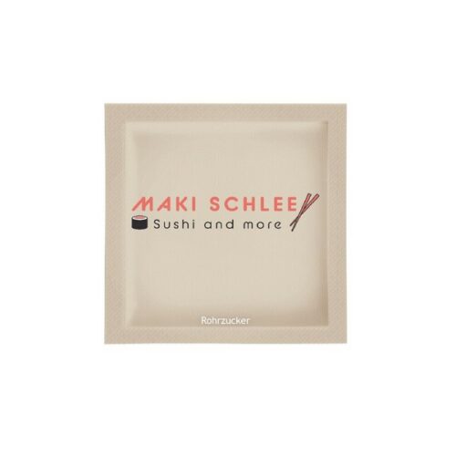 Rohrzucker Sachet bedrucken braun