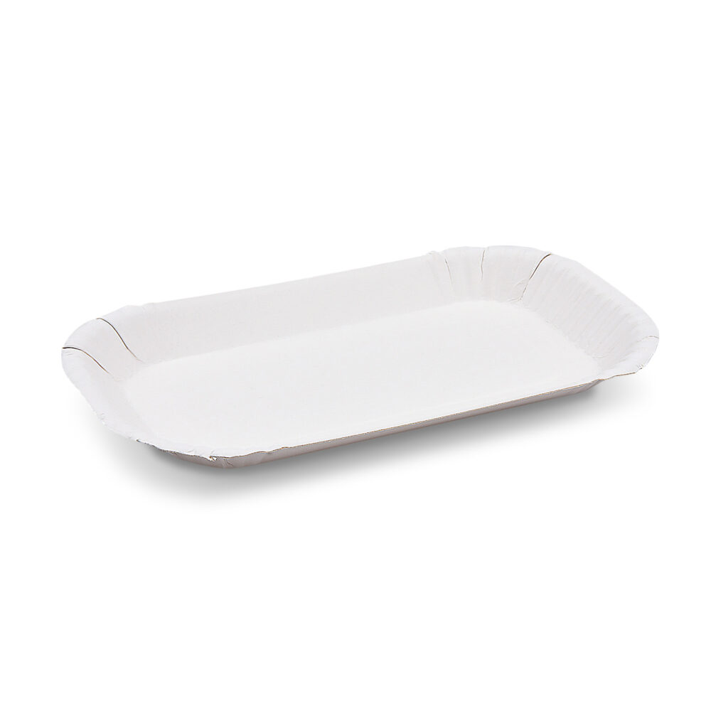 Pappschale eckig 23 x 15 x 2 cm, weiss