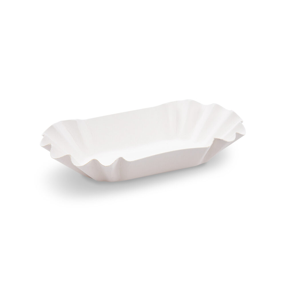 Pappschale oval 17,5 x 10,5 x 3 cm weiss